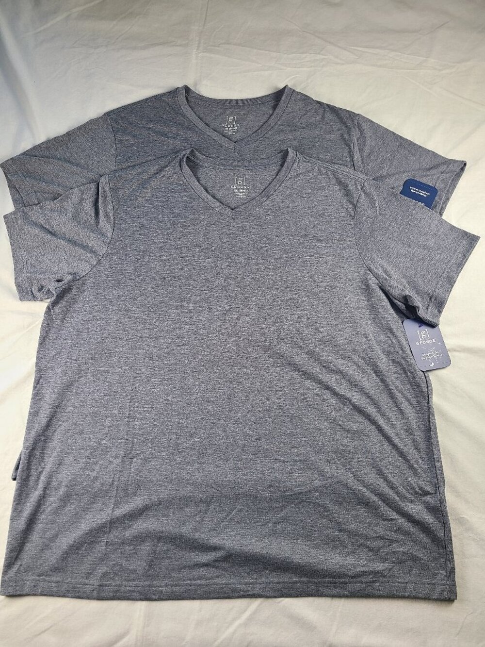 George Short Sleeve T Shirts 2 pack Men's 2XL (50-52) 2 Gray New